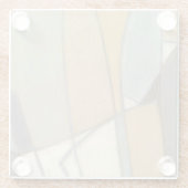 曲線とミュートされたアーストーン ガラスコースター (裏面)