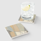 曲線とミュートされたアーストーン ストーンコースター (横)