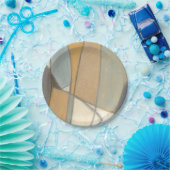 曲線とミュートされたアーストーン ペーパープレート (パーティー)