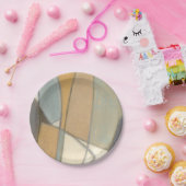 曲線とミュートされたアーストーン ペーパープレート (パーティー)