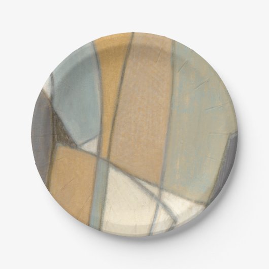 曲線とミュートされたアーストーン ペーパープレート (正面)