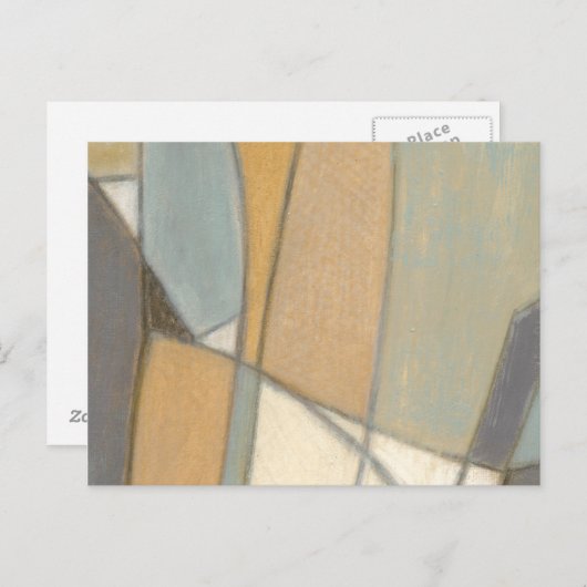 曲線とミュートされたアーストーン ポストカード (正面/裏面)