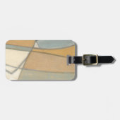 曲線とミュートされたアーストーン ラゲッジタグ (正面横)