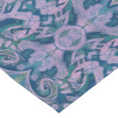 曲線とロッツ、抽象芸術パターンラベンダーとブルー ショートテーブルランナー (コーナー)