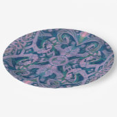 曲線とロッユス、抽象芸術フローラ、ラベンダーとブルー ペーパープレート (アングル)