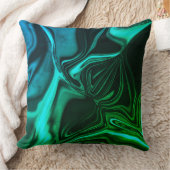 曲線と折り畳みシアンのニックネームとグリーンリーフ効果 クッション (ブランケット)