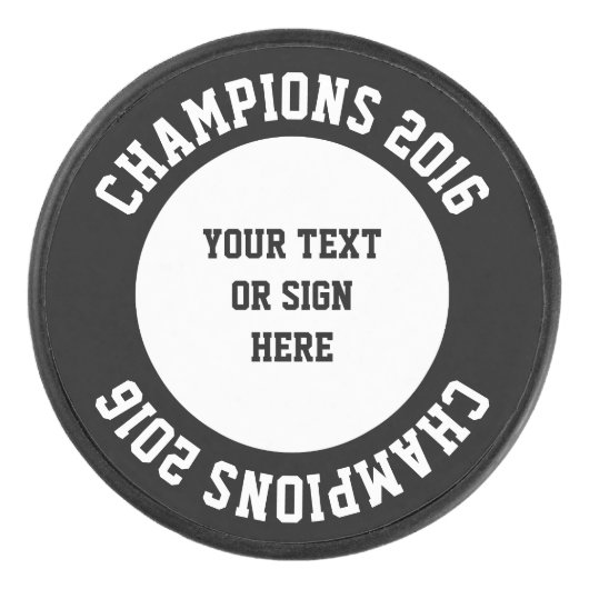 曲線と文字ま無地のたはサイン アイスホッケーパック (正面)