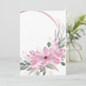 曲線と花の空白の招待状デザイン 招待状 (スタンド正面)