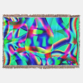 曲線と非常にカラフルの形状、より青い緑 スローブランケット (正面)