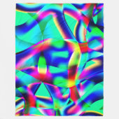 曲線と非常にカラフルの形状、より青い緑 フリースブランケット (正面)