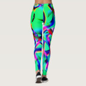 曲線と非常にカラフルの形状、緑が優先 レギンス (裏面)