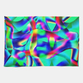 曲線と非常にカラフルの形状、緑が広がる キッチンタオル (横)