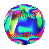 曲線と非常にカラフルの形状、緑が広がる 野球ボール (裏面)