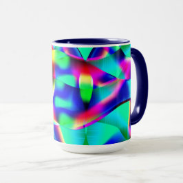 曲線と非常にカラフルの形状、青が優先… マグカップ