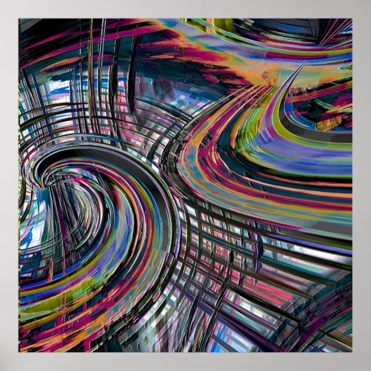 曲線のような宇宙道路、カラフルノッチ ポスター (正面)