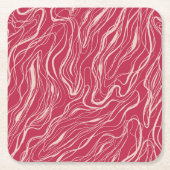 曲線のスケッチ スクエアペーパーコースター (正面)