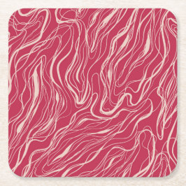 曲線のスケッチ スクエアペーパーコースター