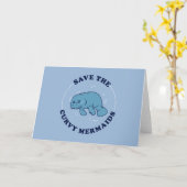 曲線の人魚を救って下さい カード (黄色い花)