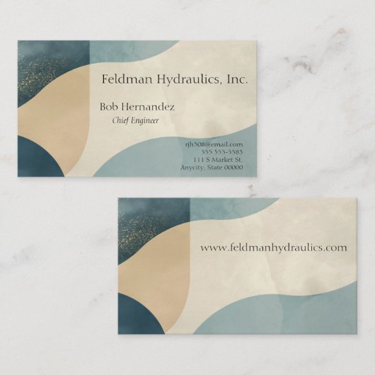 曲線の背景(質感) 名刺 (正面/裏面)