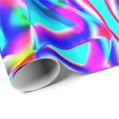 曲線の色の図形と青の背景 ラッピングペーパー (ロールコーナー)