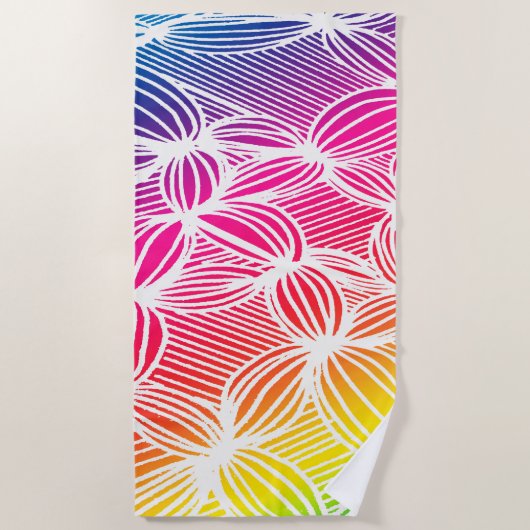 曲線の虹 ビーチタオル (正面)