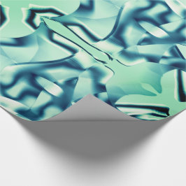 曲線の「シアン」の形状と一部のミントトーン ラッピングペーパー