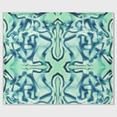 曲線の「シアン」の形状と一部のミントトーン ラッピングペーパー (フラット)