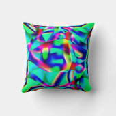 曲線を描き、非常にカラフルな形で、青が優勢に... クッション (裏面)