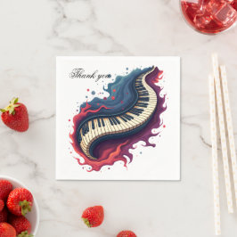 曲線を描くピアノ、動きのある音楽。 スタンダードカクテルナプキン