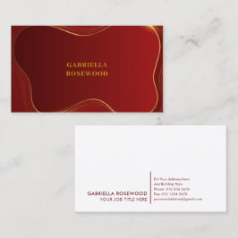 曲線エレガント抽象芸術金ゴールド赤 名刺