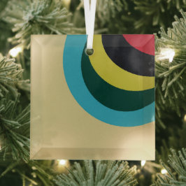 曲線カラフルパターン ガラスオーナメント