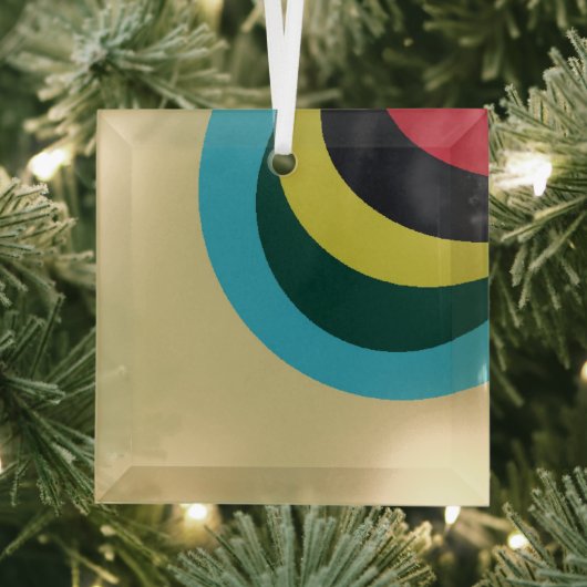 曲線カラフルパターン ガラスオーナメント (インサイチュ)