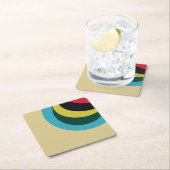 曲線カラフルパターン スクエアペーパーコースター (インサイチュ)