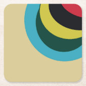 曲線カラフルパターン スクエアペーパーコースター (正面)