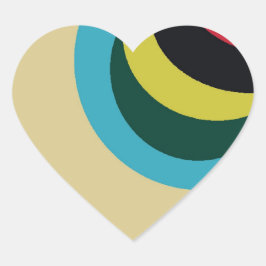 曲線カラフルパターン ハートシール