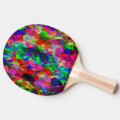 曲線カラフル三角形または色の波紋 卓球ラケット (横)