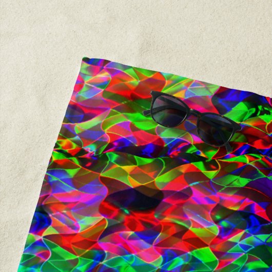 曲線カラフル三角形または色の起伏。 ビーチタオル (インサイチュ)