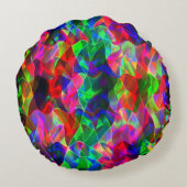 曲線カラフル三角形または色の起伏。 ラウンドクッション (裏面)