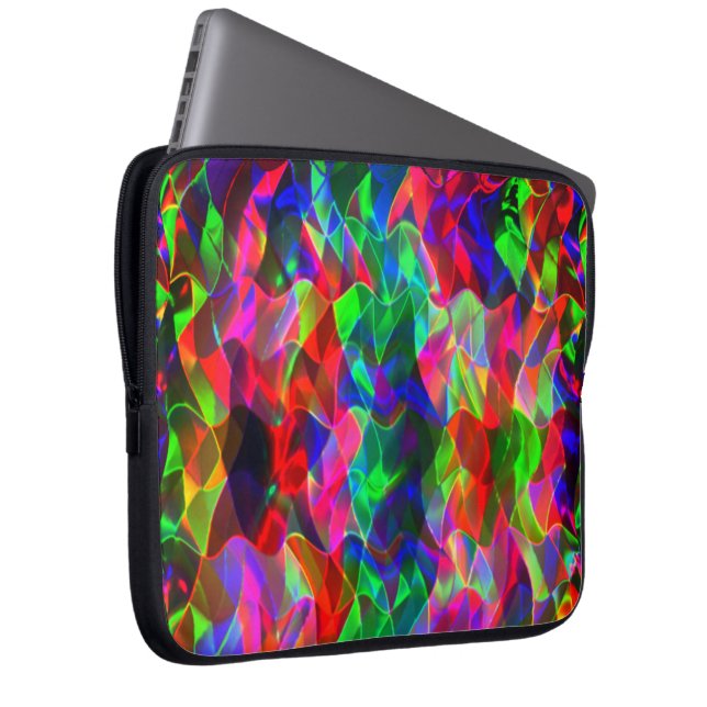曲線カラフル三角形または色の起伏。 ラップトップスリーブ (正面右)