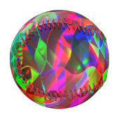 曲線カラフル三角形または色の起伏。 野球ボール (正面左)