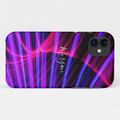 曲線カラフル光源、DIY名、白いスクリプト Case-Mate iPhoneケース (裏面(横))