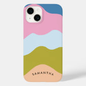 曲線カラフル名を持つ波状パタパーソナライズされたーン Case-Mate iPhoneケース (裏面)