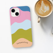 曲線カラフル名を持つ波状パタパーソナライズされたーン Case-Mate iPhoneケース