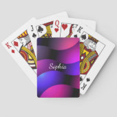 曲線カラフル形状、白いスクリプト名 トランプ (裏面)