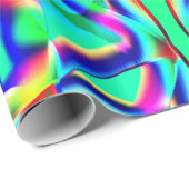 曲線カラフル形状、緑の背景 ラッピングペーパー (ロールコーナー)