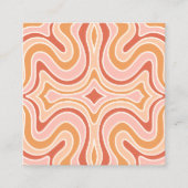 曲線カラフル抽象芸術レトロ名刺 スクエア名刺 (正面)