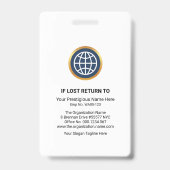 曲線カラフル波状従業員の写真ID バッジ (裏面)