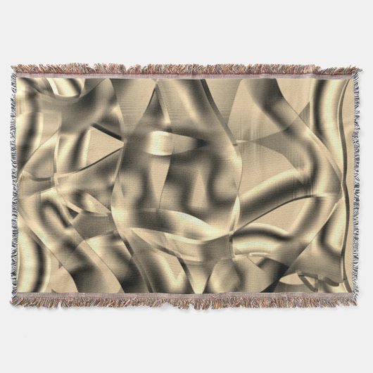 曲線カーキまたはベージュの形状、派手なトーン スローブランケット (正面)
