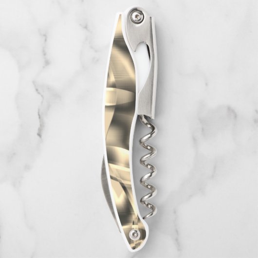 曲線カーキまたはベージュの形状、派手なトーン ソムリエナイフ (裏面)