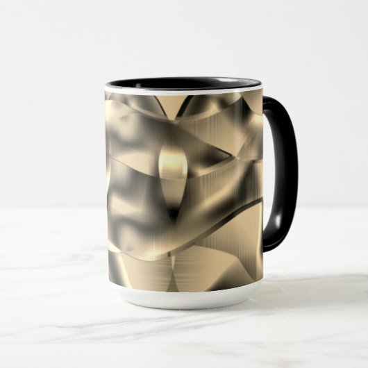 曲線カーキまたはベージュの形状、派手なトーン マグカップ (正面右)